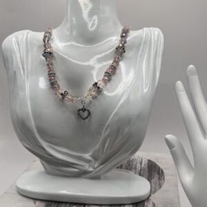 Heart of Elegance blue crystal Necklace