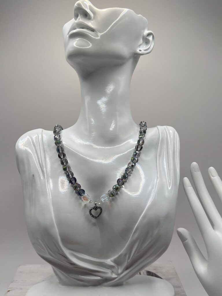 Cosmic Ethereal Crystal Heart Necklace – Sparkle & Soul